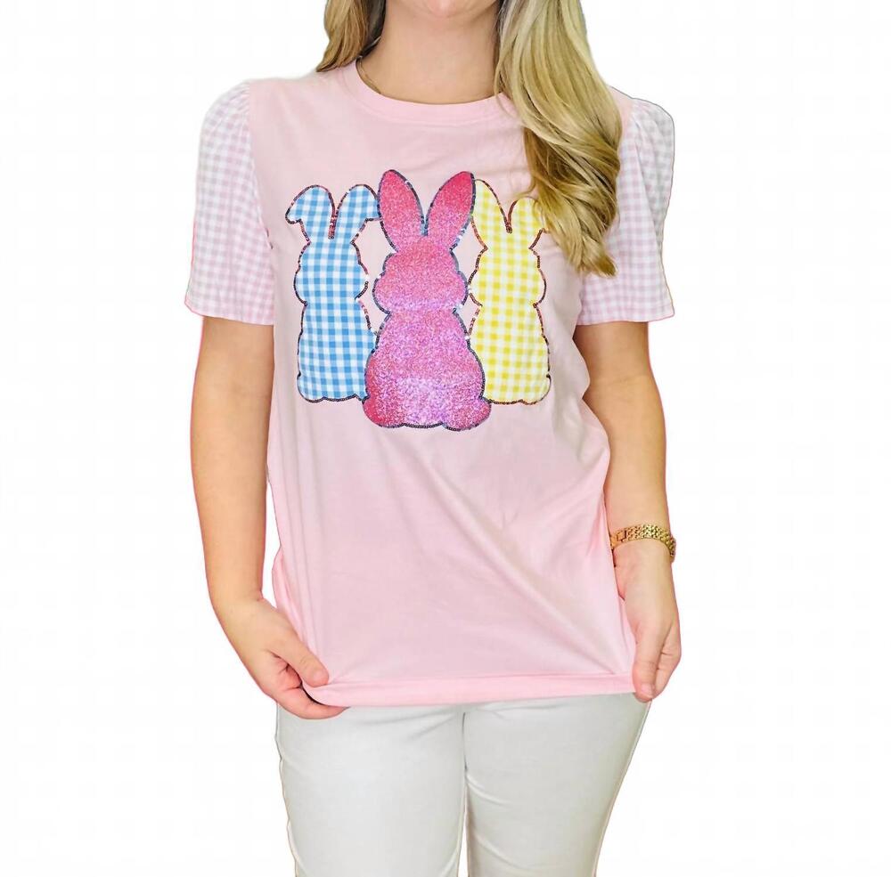 NEW GRACE + EMMA bunny patches top in pink